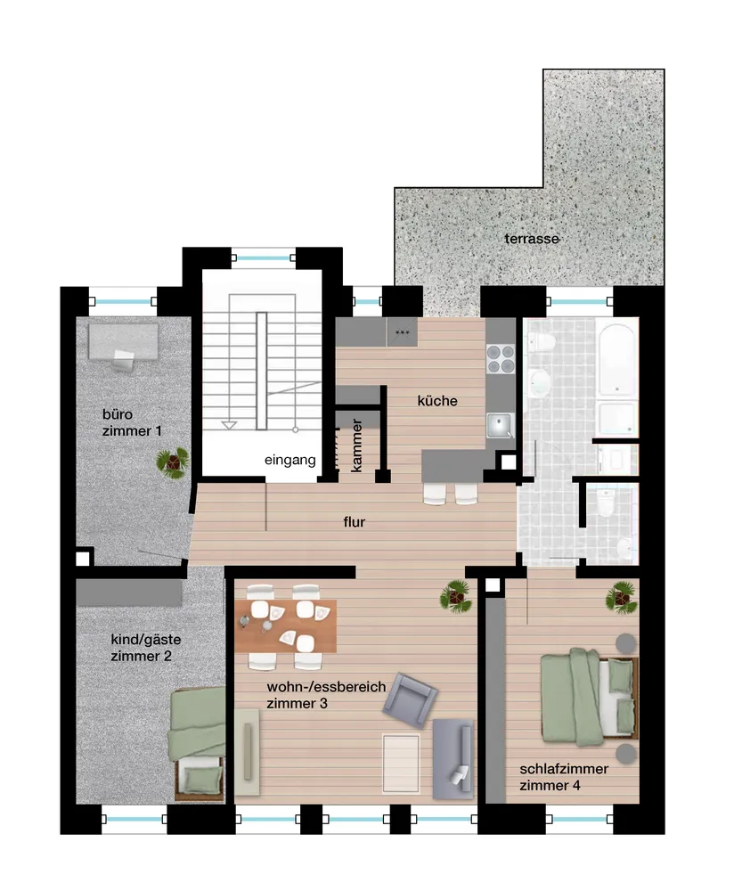 4 Zimmer Wohnung mit 113 m² in Karlsruhe – Bild 2