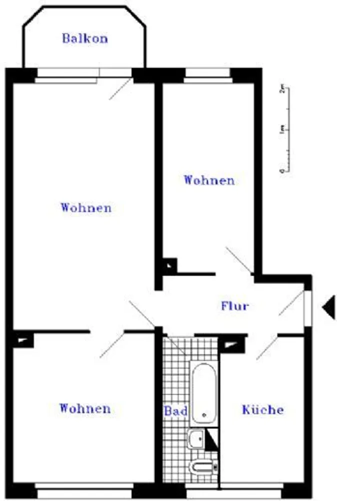 3 room apartment with 62 m² in Mühlhausen – Photo 2