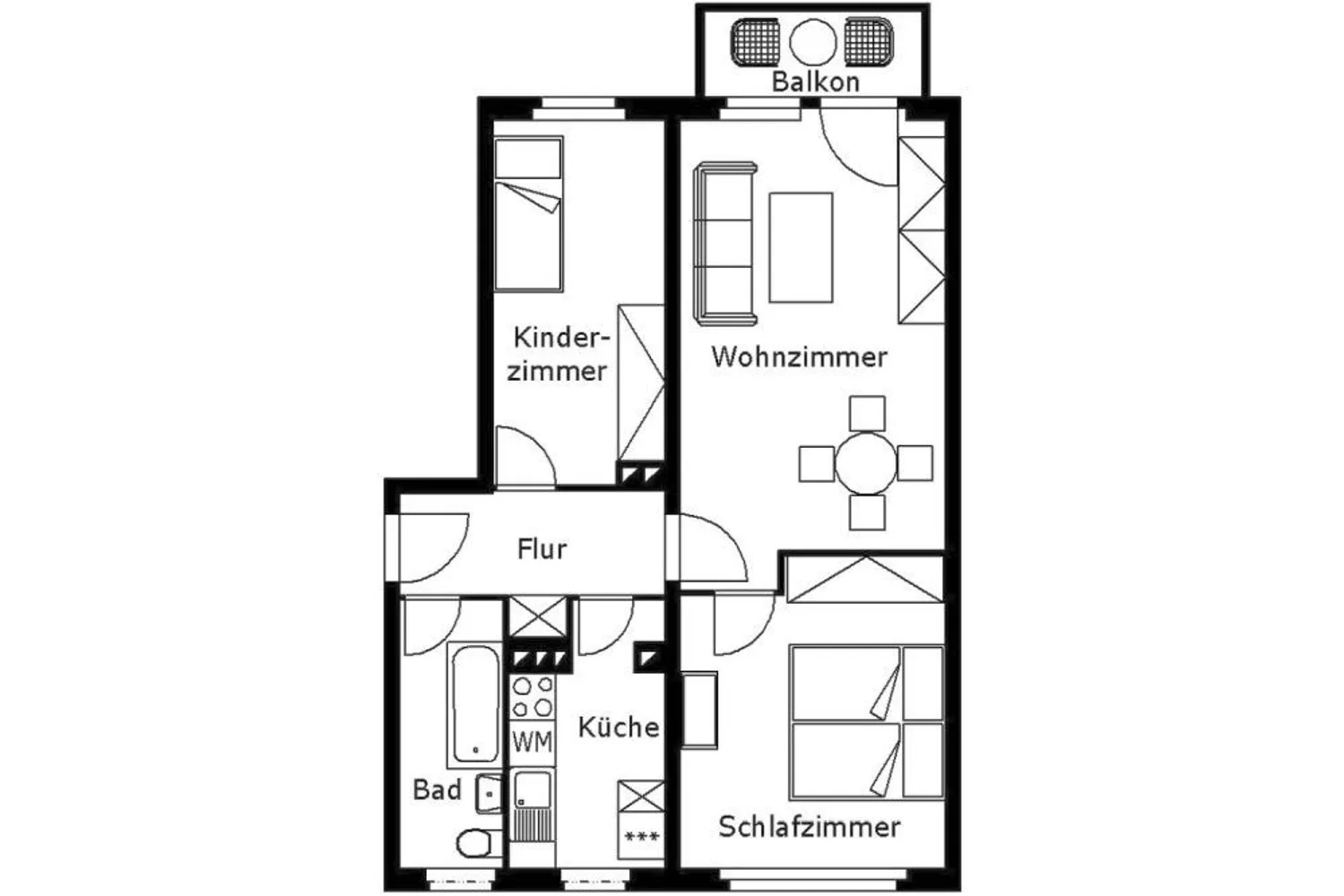 3 Zimmer Wohnung mit 57 m² in Plauen – Bild 1