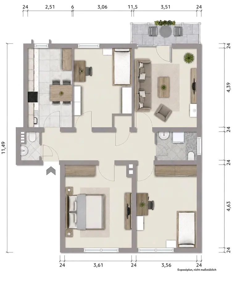 4 Zimmer Wohnung mit 92 m² in Rheinberg – Bild 10