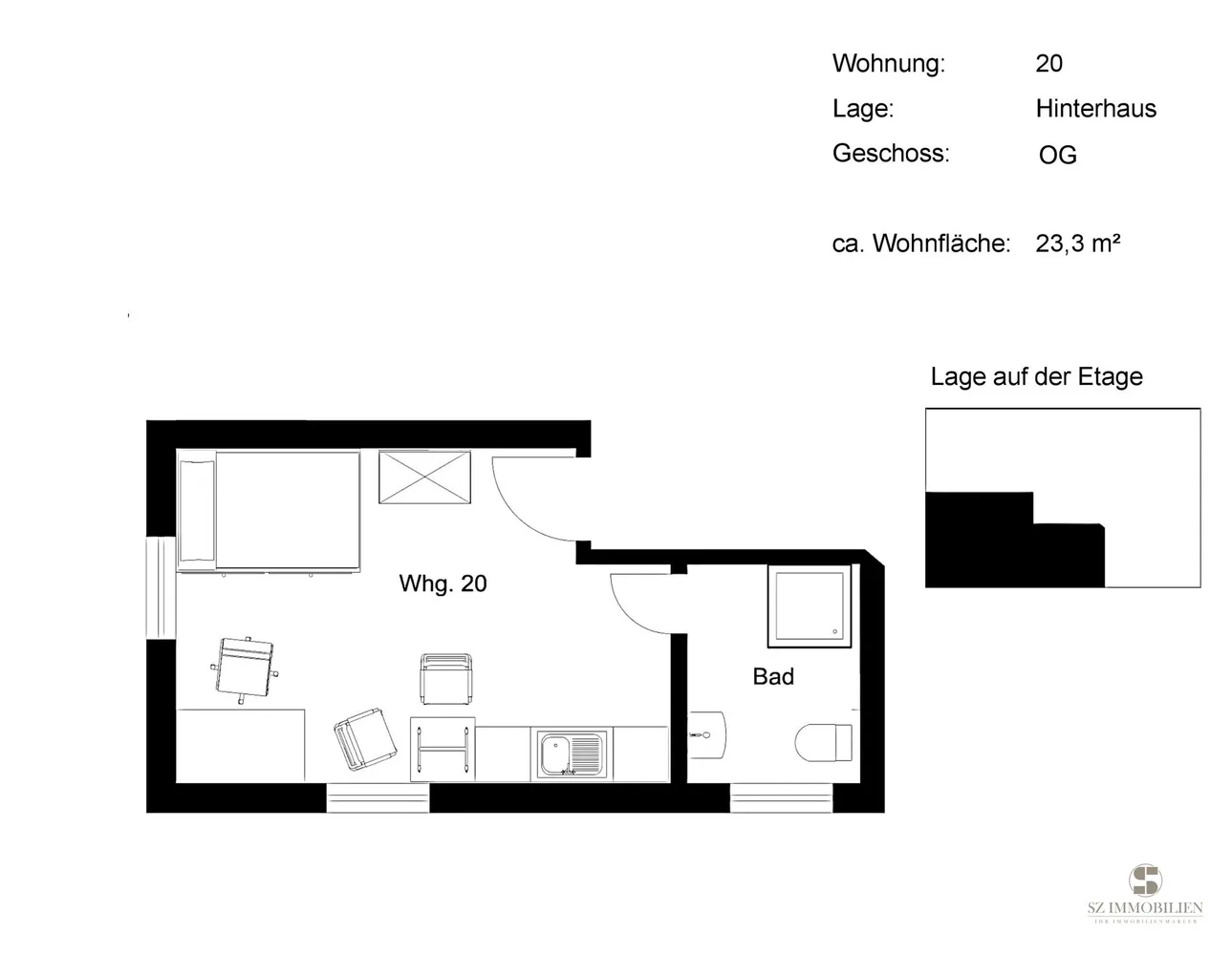 1 Zimmer Wohnung mit 23 m² in Marburg – Bild 7