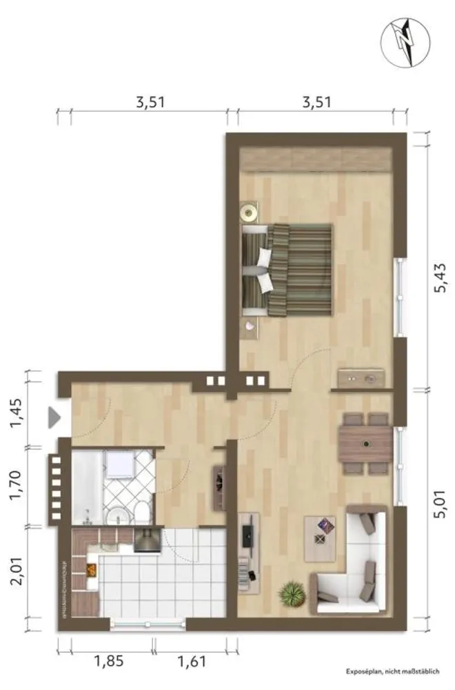 2 Zimmer Wohnung mit 54 m² in Hoyerswerda – Bild 1