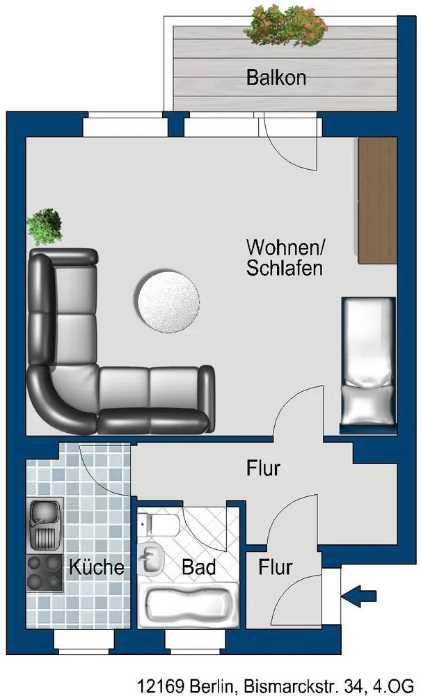 1 Zimmer Wohnung mit 44 m² in Berlin – Bild 2