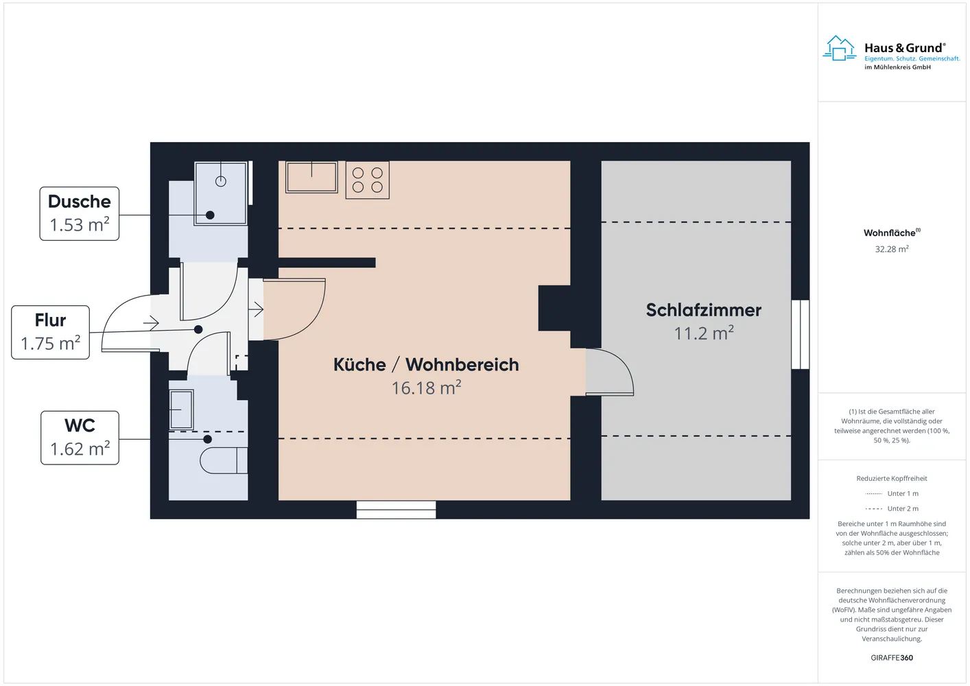2 Zimmer Wohnung mit 32 m² in Minden – Bild 6