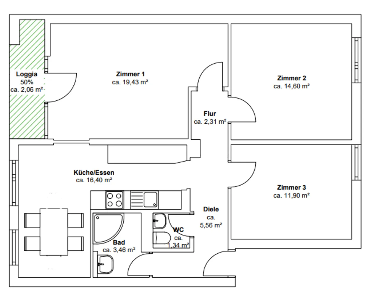 1 Zimmer Wohnung mit 15 m² in Nürnberg – Bild 2