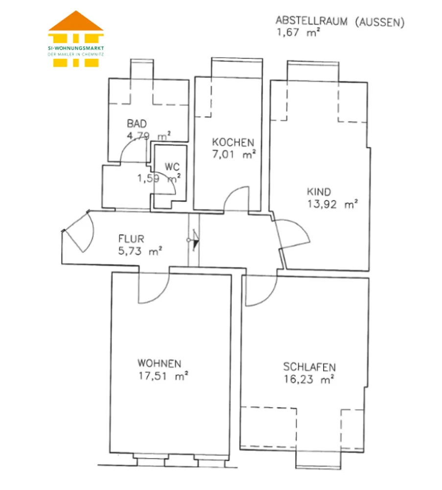 3 Zimmer Wohnung mit 78 m² in Chemnitz – Bild 5