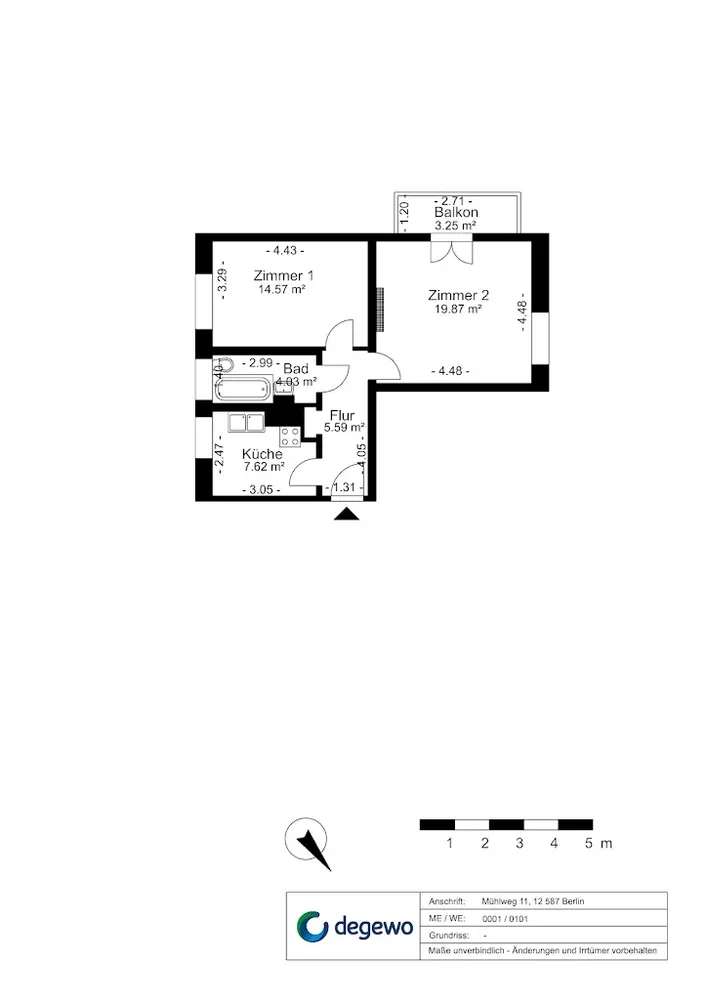 2 Zimmer Wohnung mit 52 m² in Berlin – Bild 2