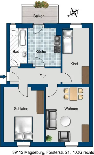 3 Zimmer Wohnung mit 72 m² in Magdeburg – Bild 5