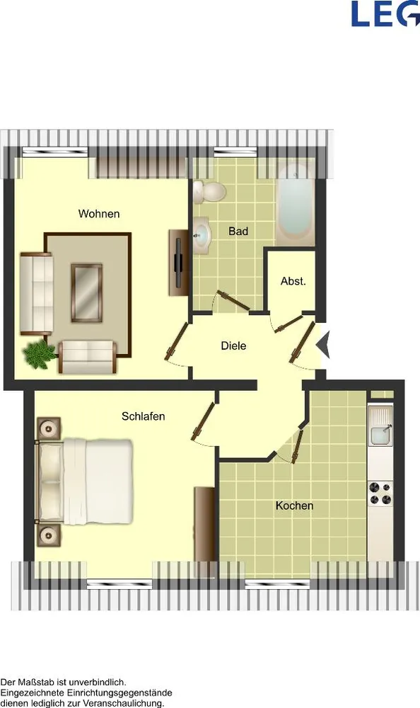 2 Zimmer Wohnung mit 56 m² in Duisburg – Bild 2
