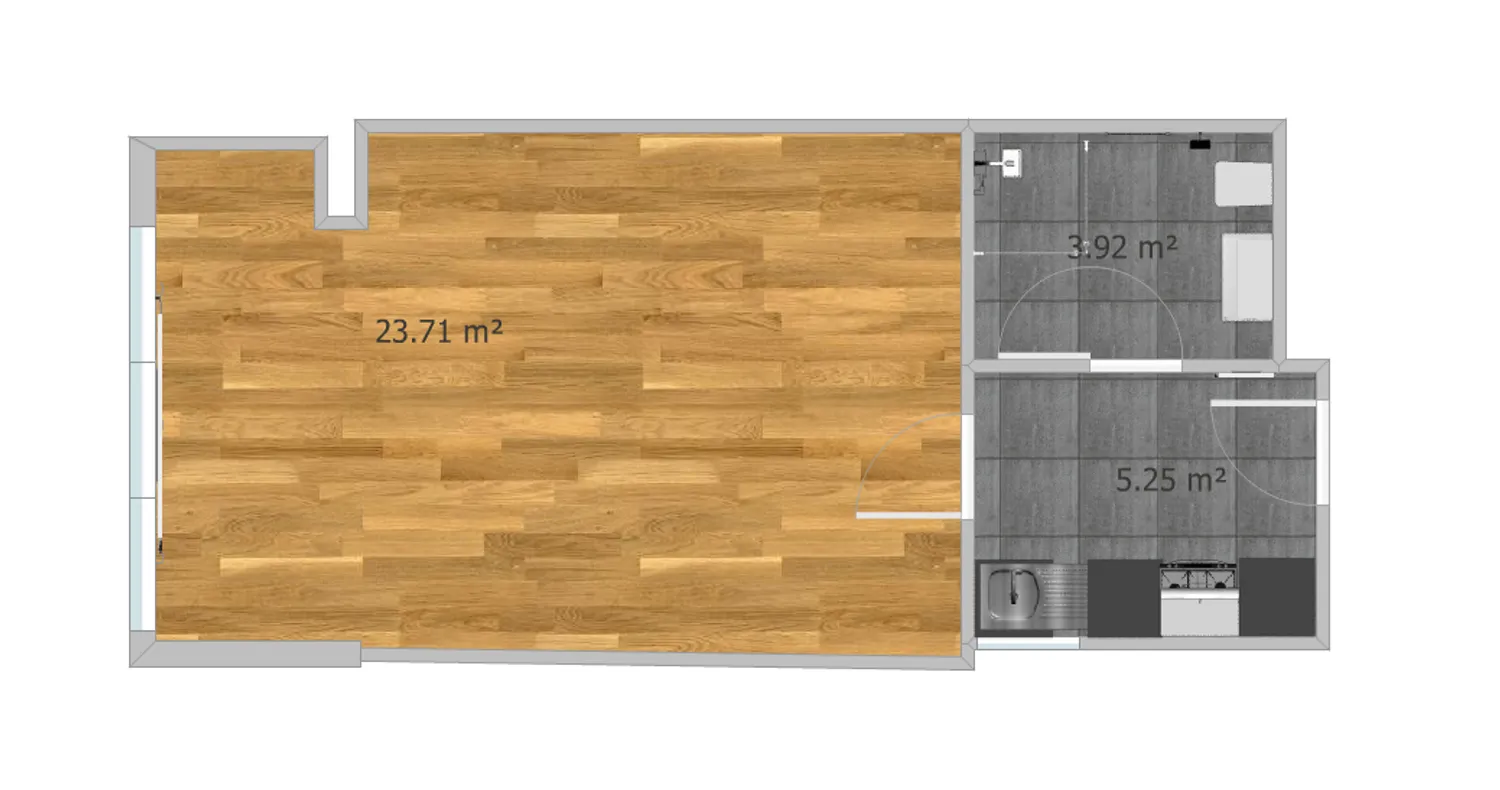1 Zimmer Wohnung mit 33 m² in Augsburg – Bild 2