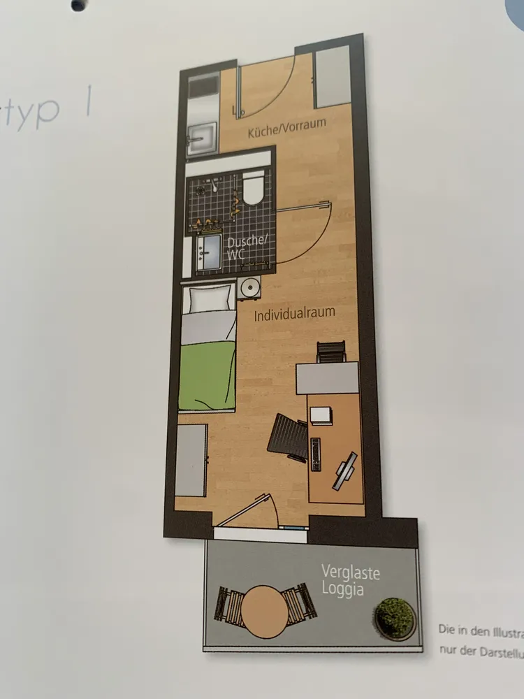 1 room apartment with 21 m² in Munich – Photo 2