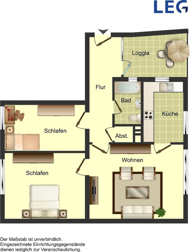 3 Zimmer Wohnung mit 62 m² in Duisburg – Bild 3