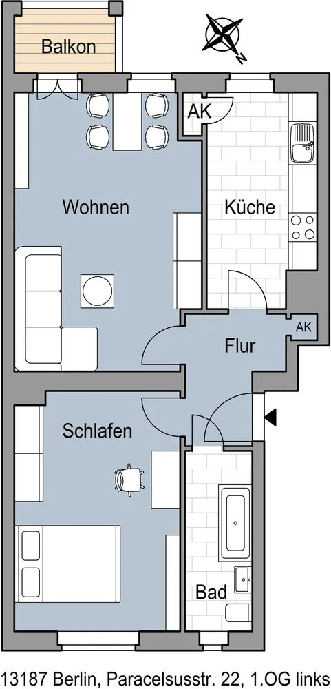 2 Zimmer Wohnung mit 60 m² in Berlin – Bild 2