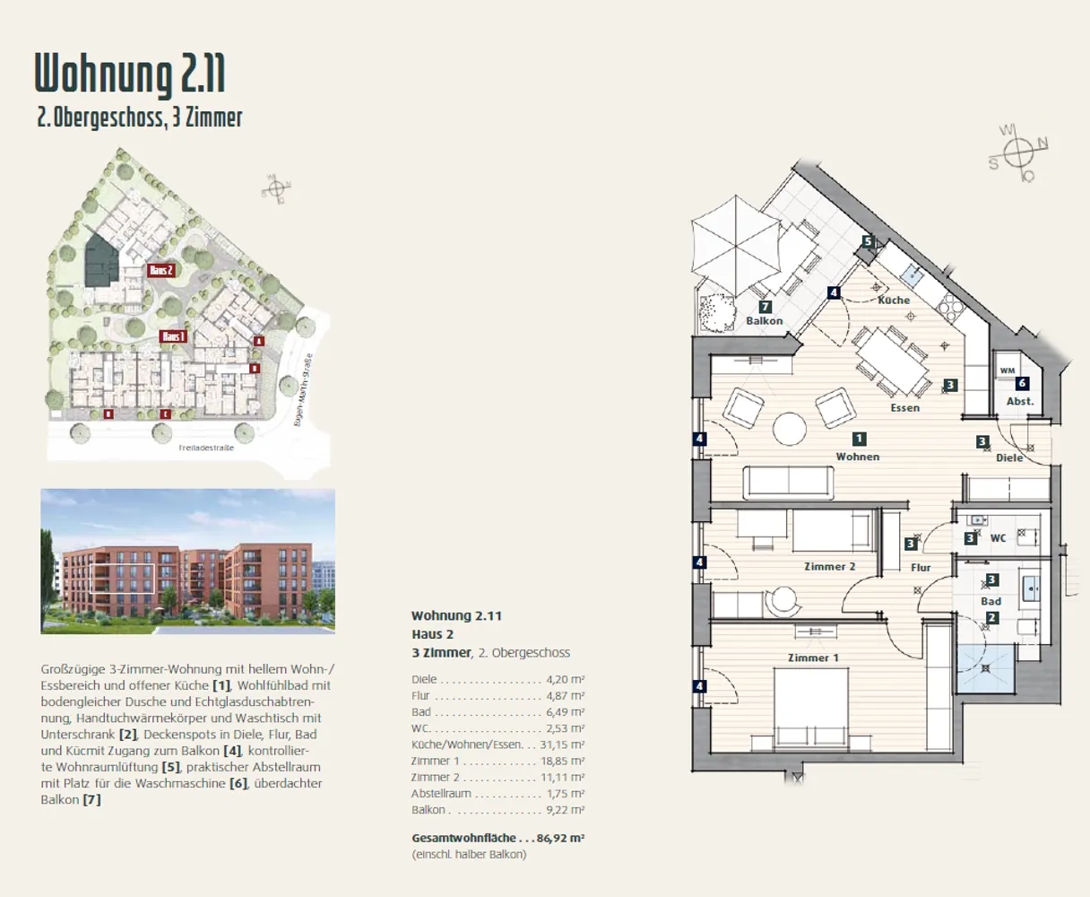 3 Zimmer Wohnung mit 87 m² in Freiburg im Breisgau – Bild 9