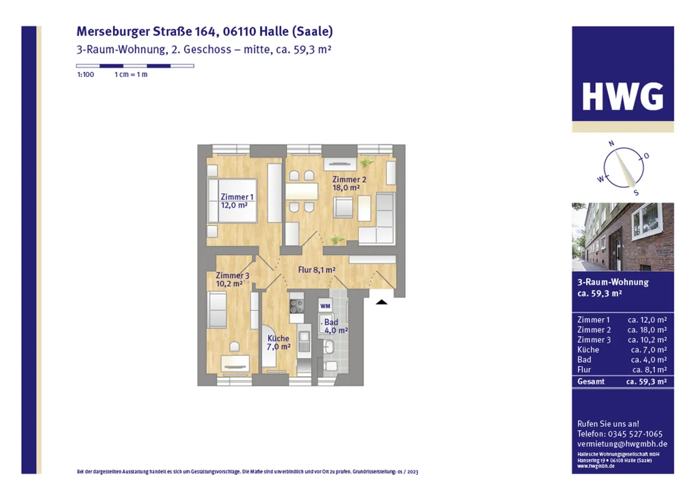 3 Zimmer Wohnung mit 63 m² in Halle (Saale) – Bild 3