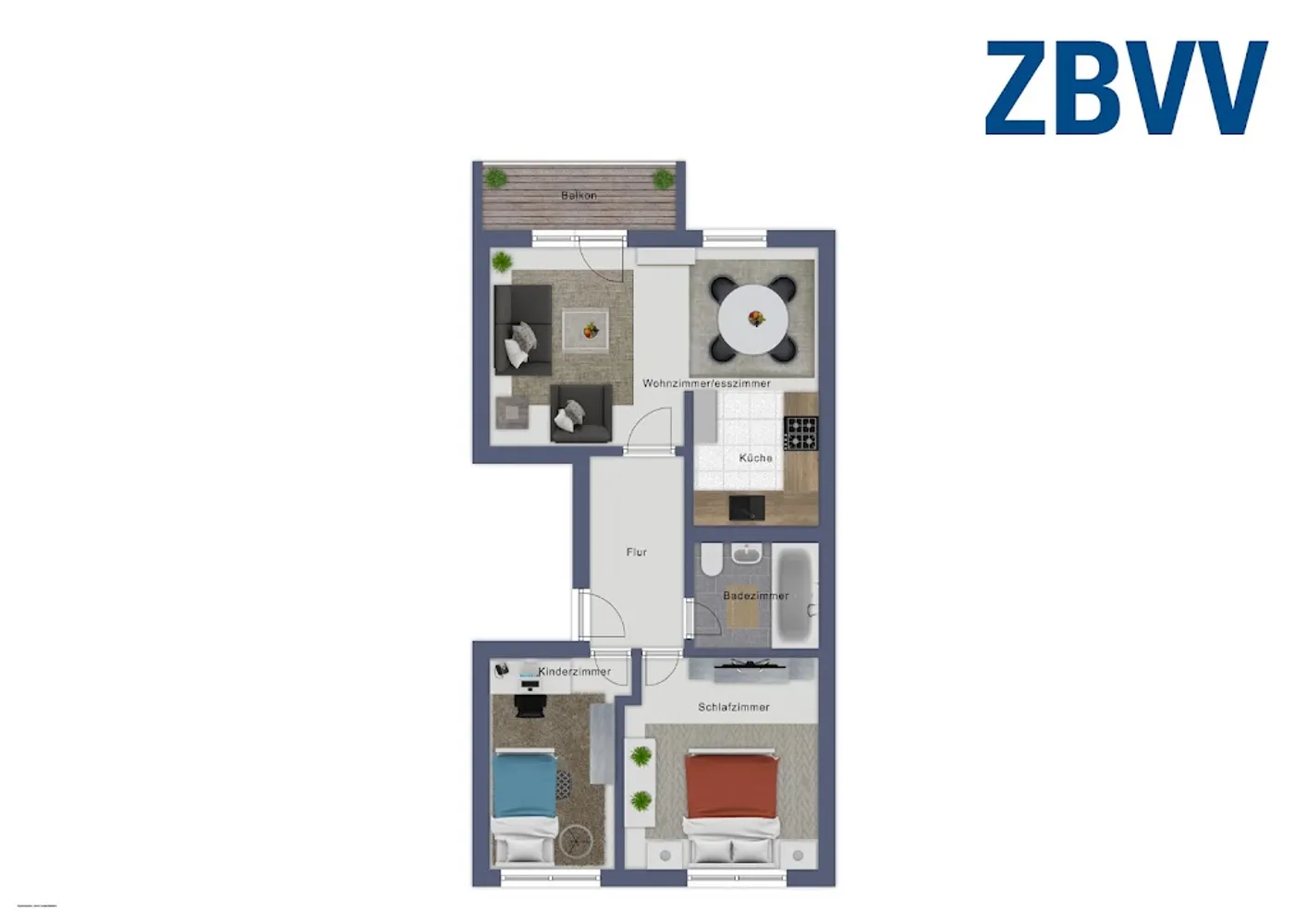 3 Zimmer Wohnung mit 57 m² in Magdeburg – Bild 2