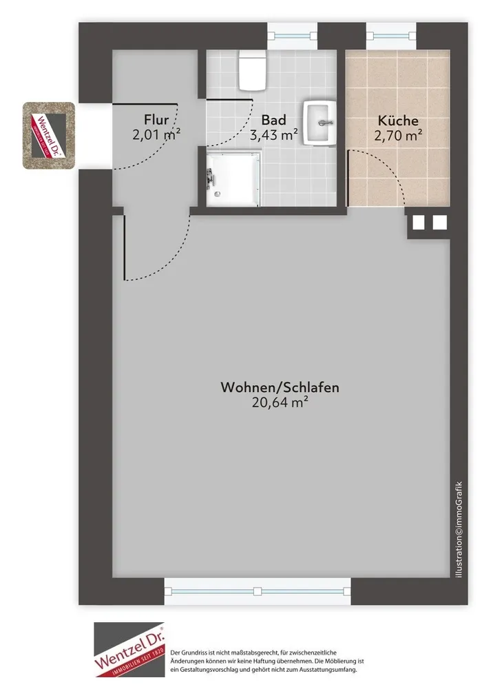 1 Zimmer Wohnung mit 30 m² in Wedel – Bild 4