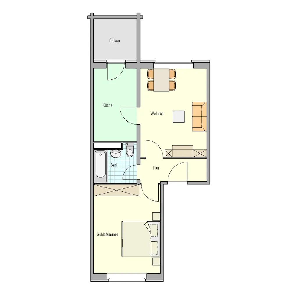 2 Zimmer Wohnung mit 51 m² in Rostock – Bild 2