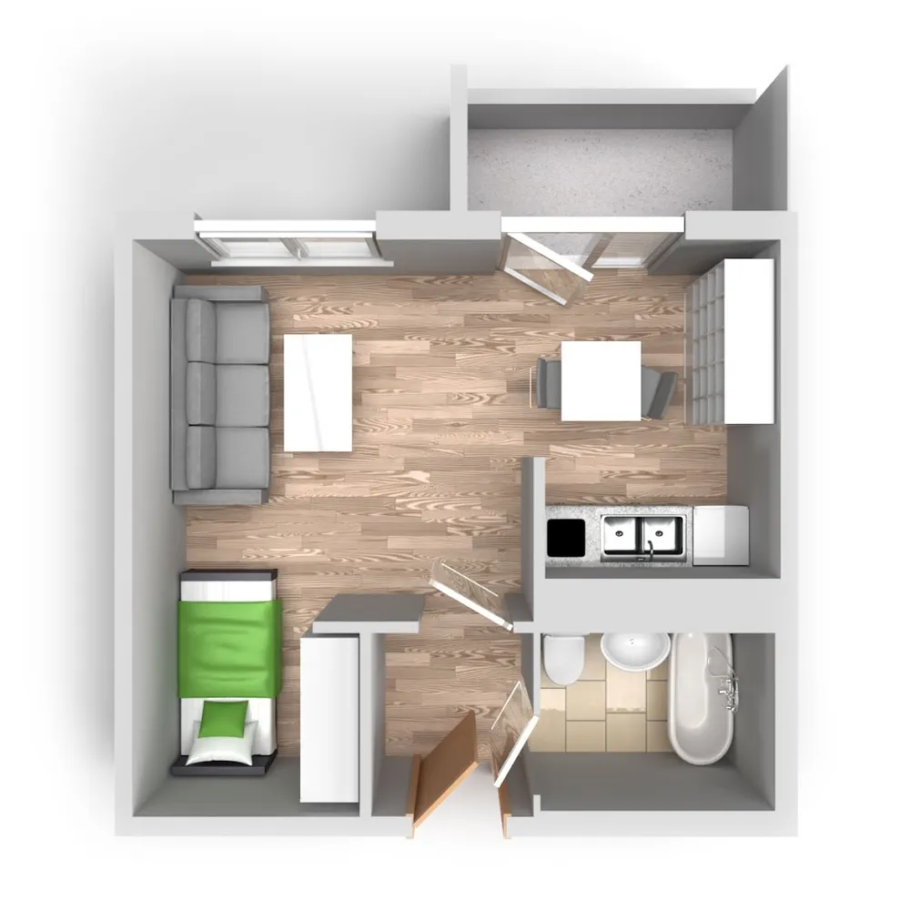 1 Zimmer Wohnung mit 31 m² in Halle (Saale) – Bild 7