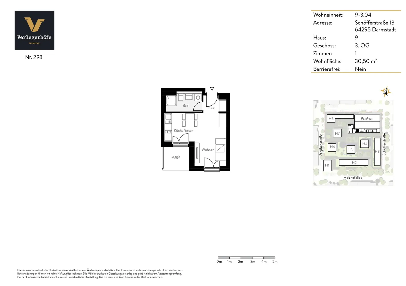 1 room apartment with 31 m² in Darmstadt – Photo 8