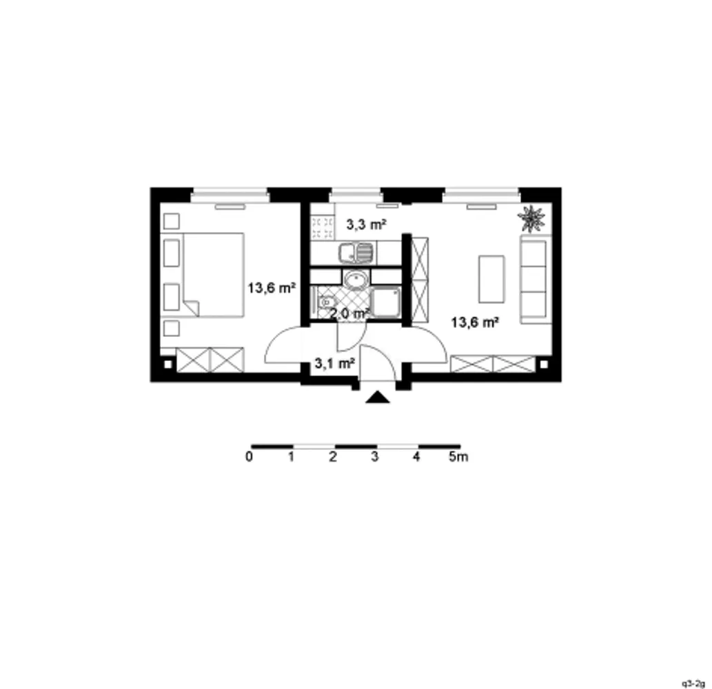 2 room apartment with 36 m² in Berlin – Photo 2