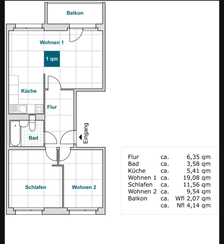 3 room apartment with 57 m² in Dresden – Photo 1