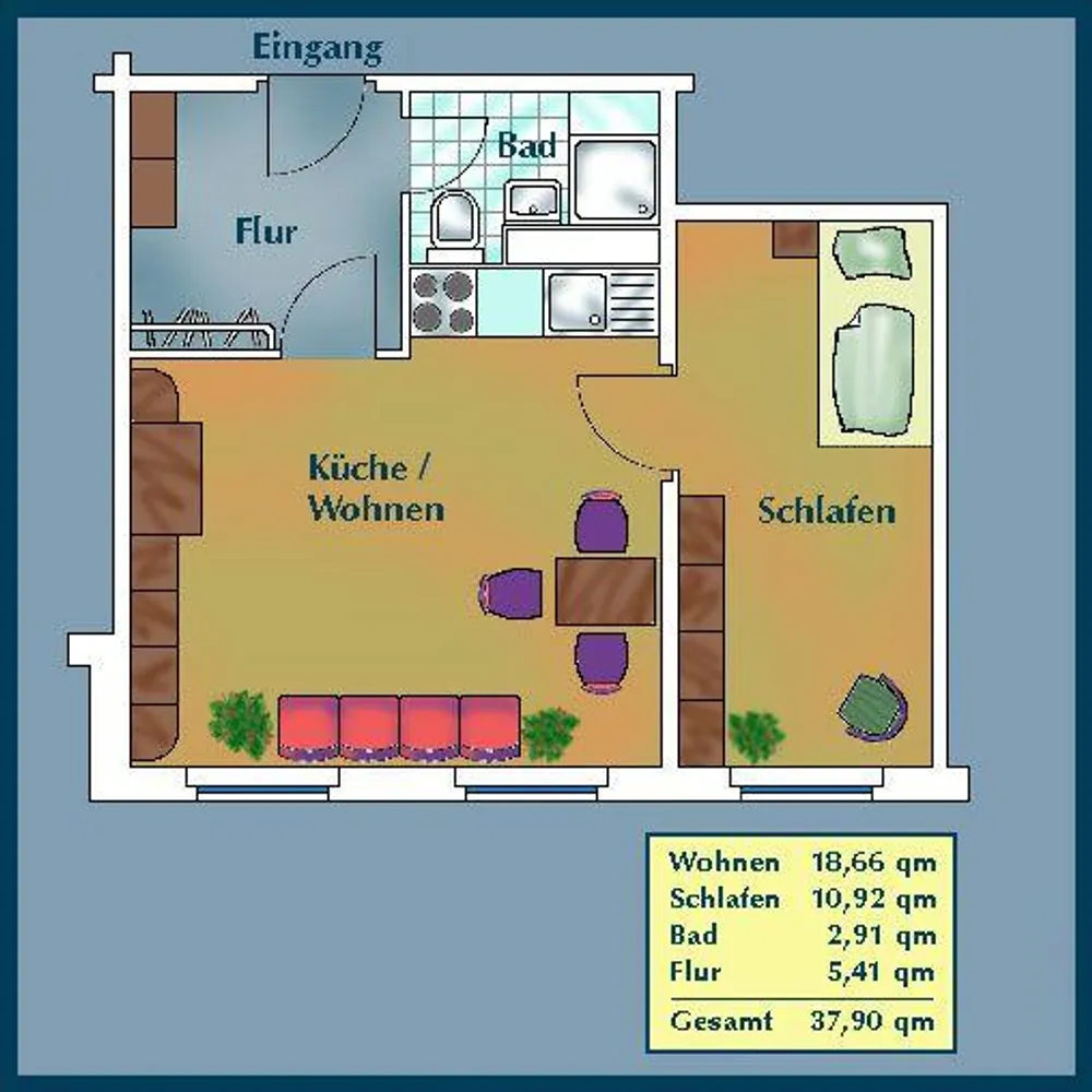 2 Zimmer Wohnung mit 38 m² in Dresden – Bild 2