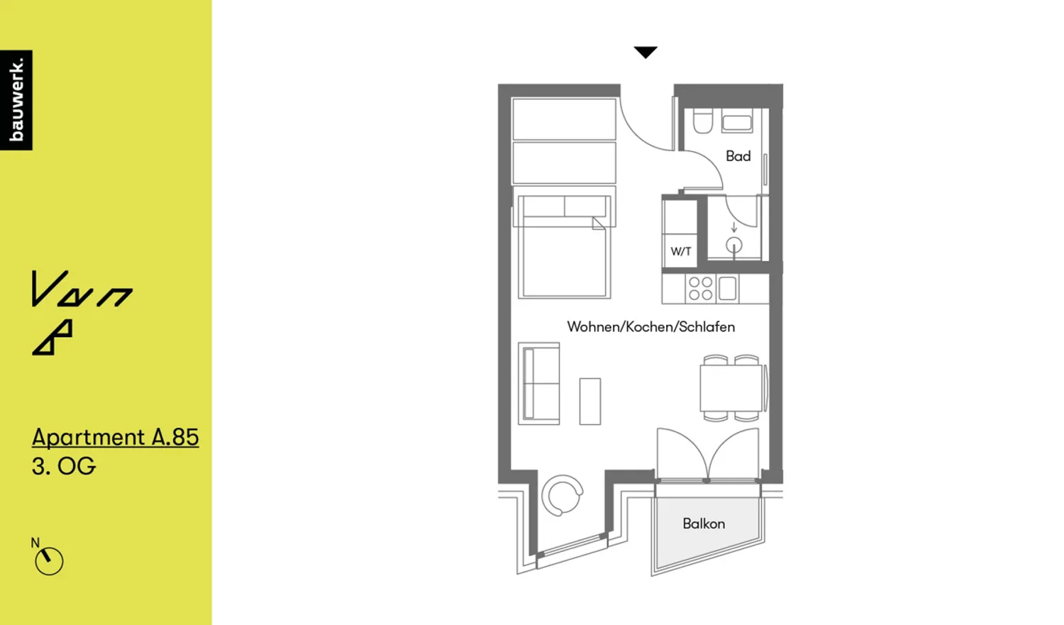 1 Zimmer Wohnung mit 39 m² in München – Bild 2
