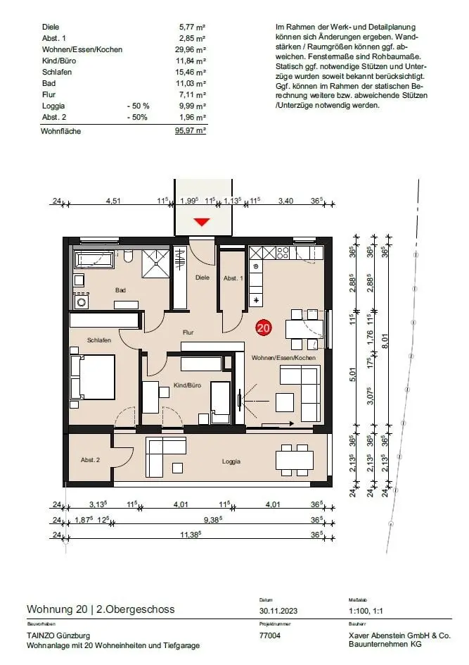 3 room apartment with 96 m² in Günzburg – Photo 10