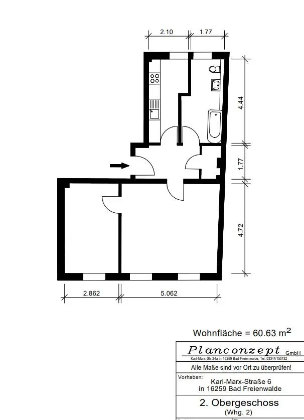 2 Zimmer Wohnung mit 61 m² in Schwedt/Oder – Bild 4
