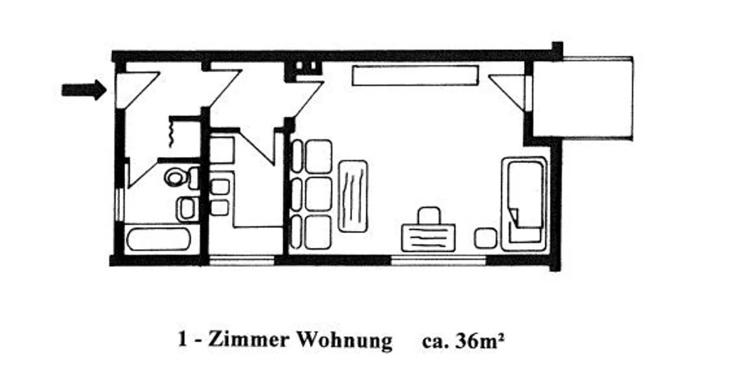 1 room apartment with 36 m² in Kassel – Photo 3