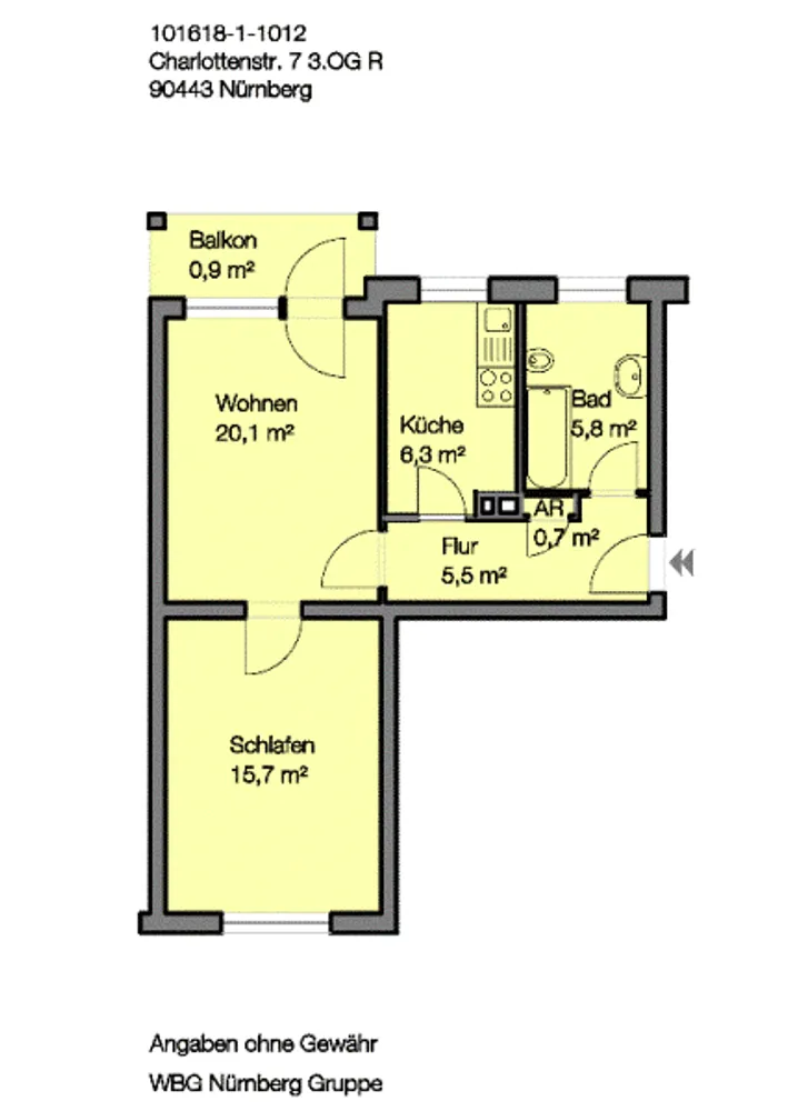 2 Zimmer Wohnung mit 49 m² in Nürnberg – Bild 9