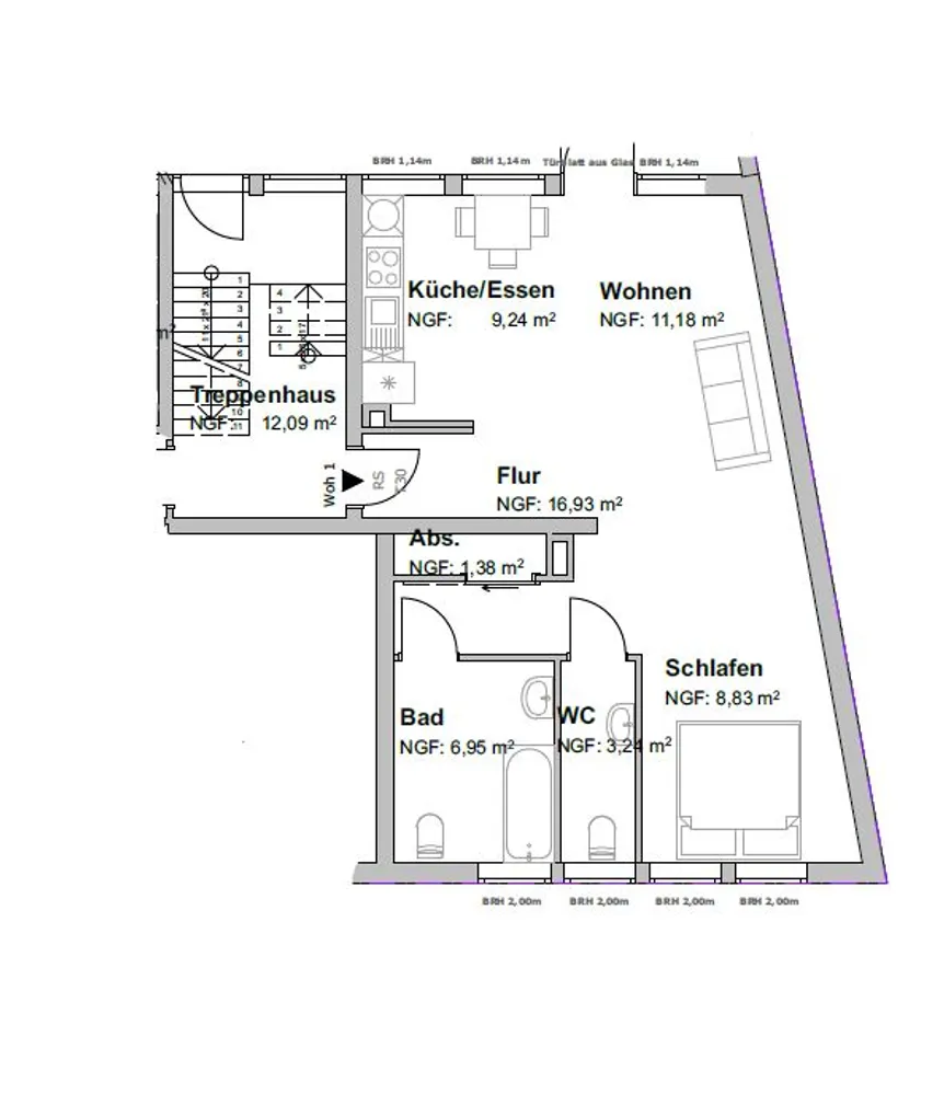 2 Zimmer Wohnung mit 58 m² in Mainz – Bild 5