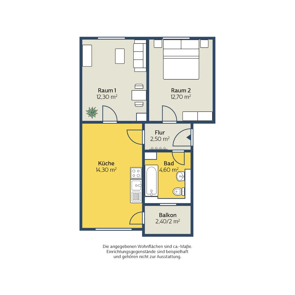 2 Zimmer Wohnung mit 48 m² in Leipzig – Bild 2