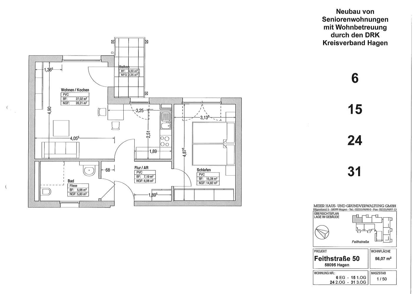 2 Zimmer Wohnung mit 56 m² in Hagen – Bild 3