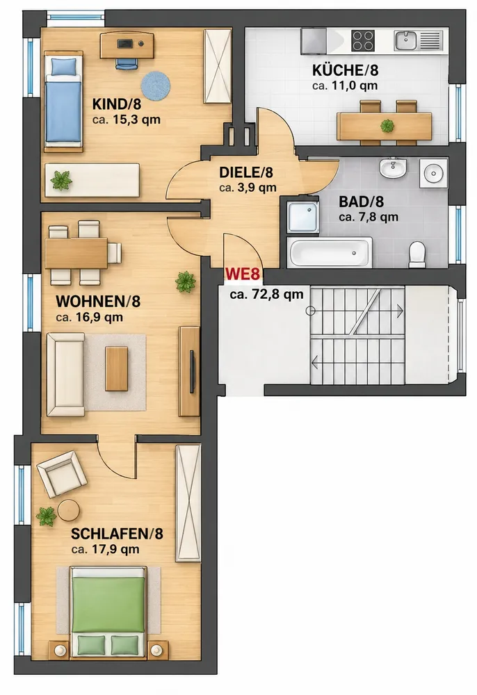 3 Zimmer Wohnung mit 73 m² in Essen – Bild 4