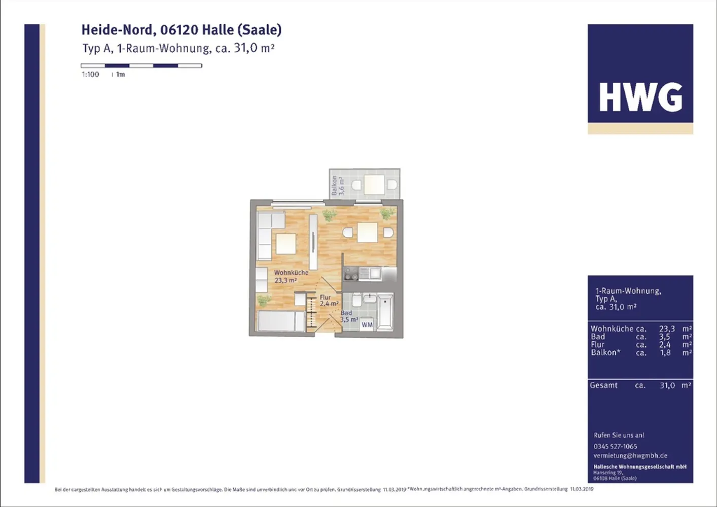 1 Zimmer Wohnung mit 31 m² in Halle (Saale) – Bild 4