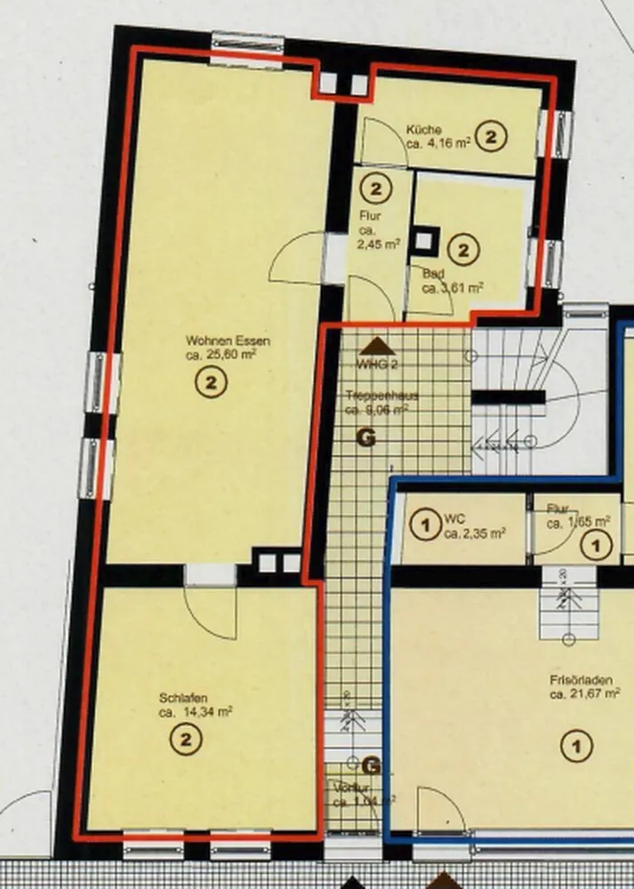 2 Zimmer Wohnung mit 50 m² in Nürnberg – Bild 1