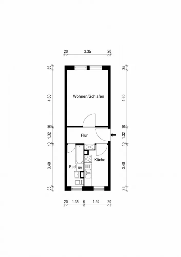 1 room apartment with 33 m² in Magdeburg – Photo 3