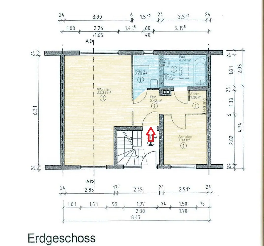 2 Zimmer Wohnung mit 44 m² in Bremen – Bild 2