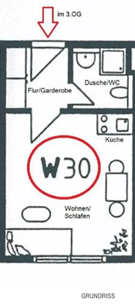 1 Zimmer Wohnung mit 23 m² in Nürnberg – Bild 4