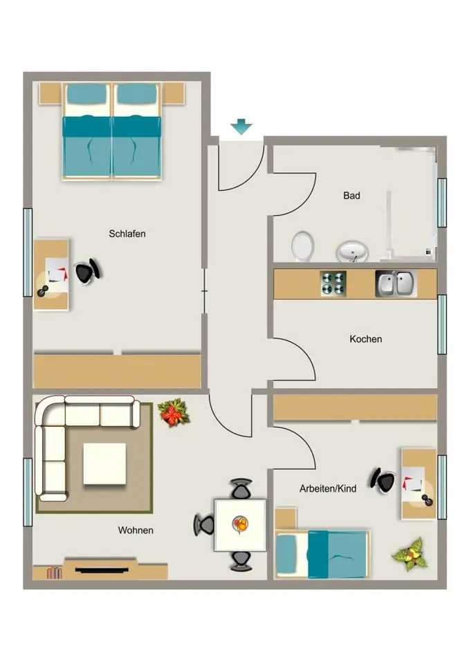 4 Zimmer Wohnung mit 55 m² in Dinslaken – Bild 5