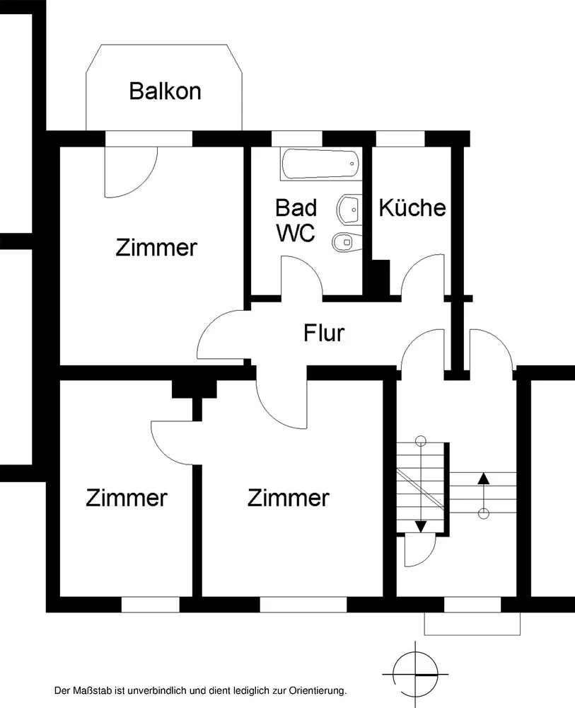 3 Zimmer Wohnung mit 55 m² in Bielefeld – Bild 2