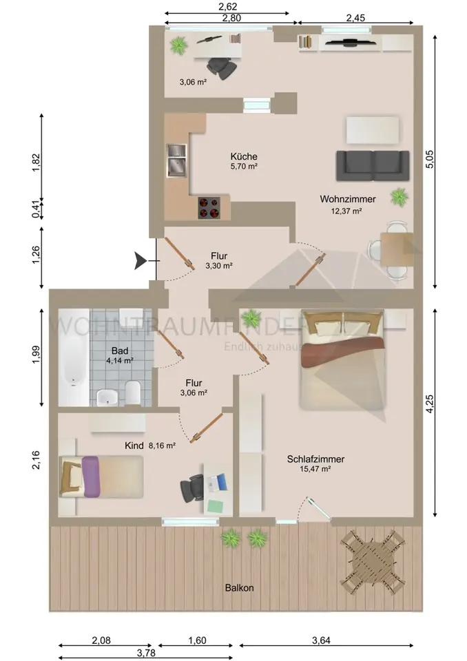 2 Zimmer Wohnung mit 57 m² in Zwickau – Bild 10