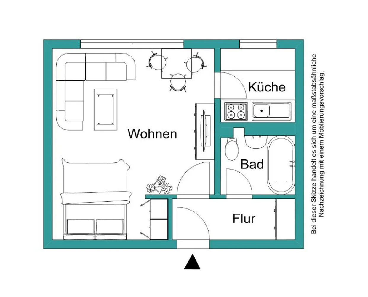 1 Zimmer Wohnung mit 37 m² in Marburg – Bild 1