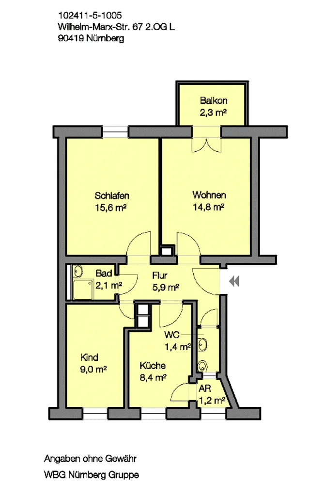 3 Zimmer Wohnung mit 61 m² in Nürnberg – Bild 11
