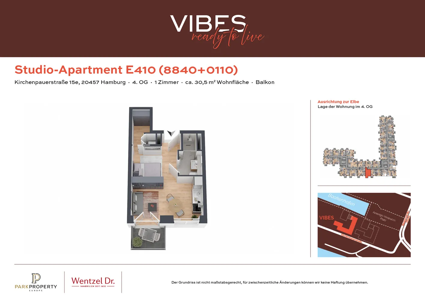 1 Zimmer Wohnung mit 31 m² in Hamburg – Bild 1