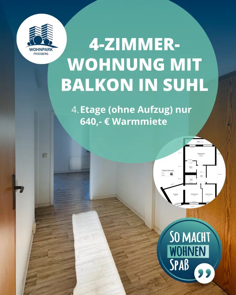 4 Zimmer Wohnung mit 68 m² in Suhl – Bild 3