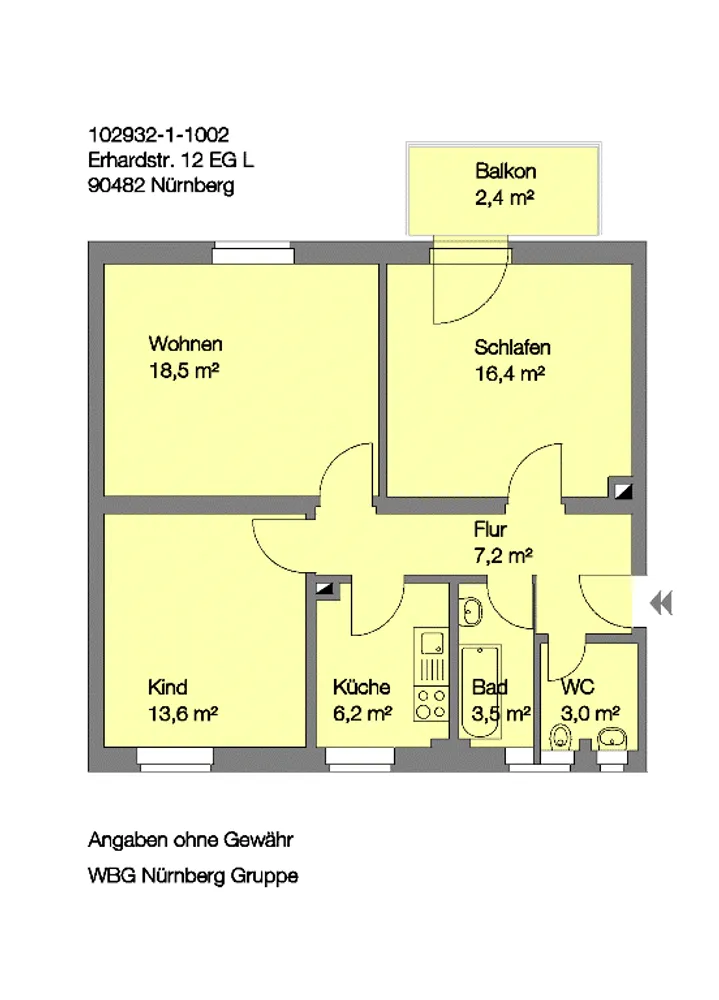 3 Zimmer Wohnung mit 71 m² in Nürnberg – Bild 4