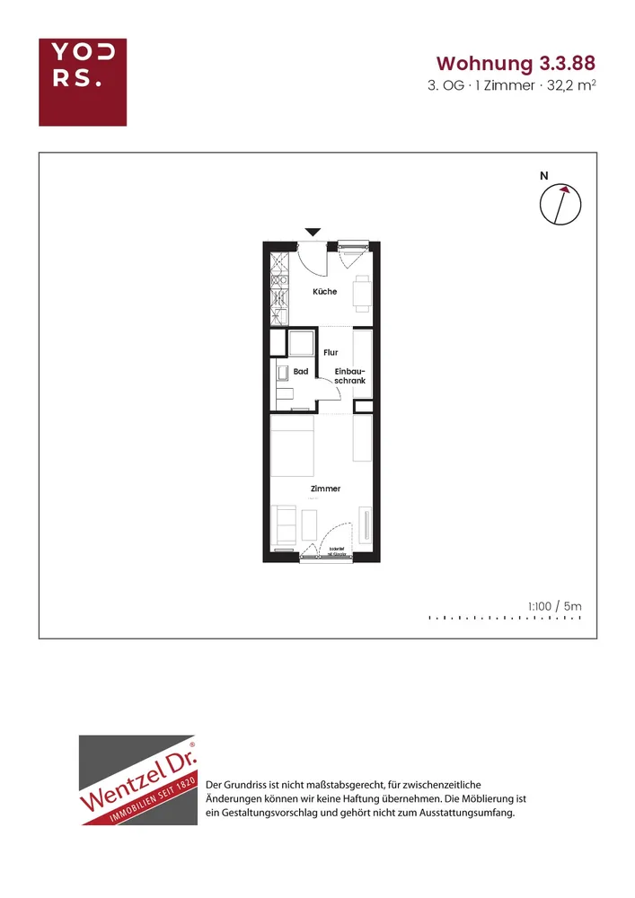1 Zimmer Wohnung mit 32 m² in Hamburg – Bild 5